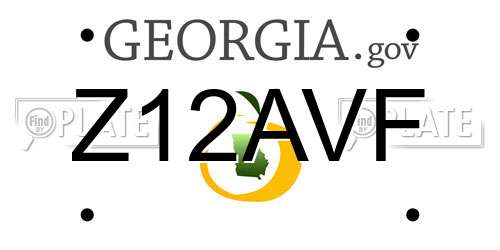 Z12AVF Georgia License Plate