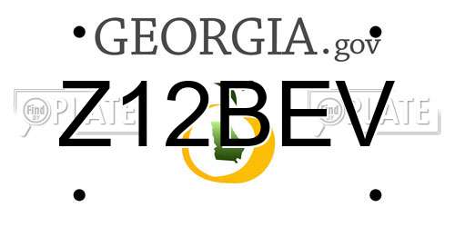 Z12BEV Georgia License Plate