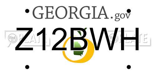 Z12BWH Georgia License Plate