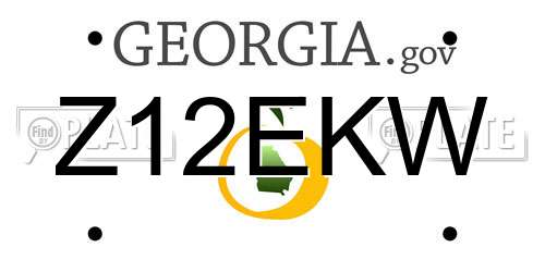 Z12EKW Georgia License Plate