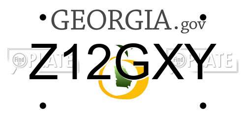 Z12GXY Georgia License Plate