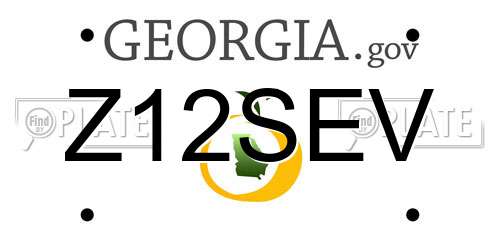 Z12SEV Georgia License Plate