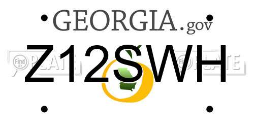 Z12SWH Georgia License Plate