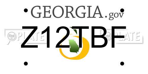 Z12TBF Georgia License Plate