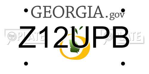 Z12UPB Georgia License Plate