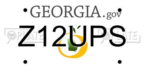 Z12UPS Georgia License Plate