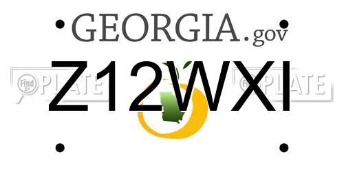 Z12WXI Georgia License Plate