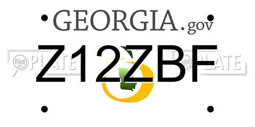 Z12ZBF Georgia License Plate