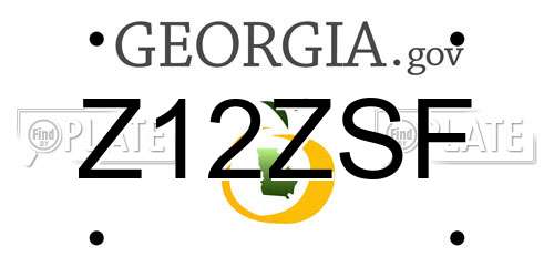 Z12ZSF Georgia License Plate