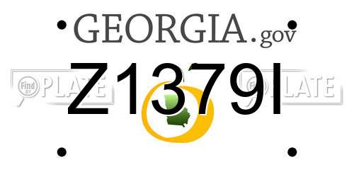 Z1379I Georgia License Plate
