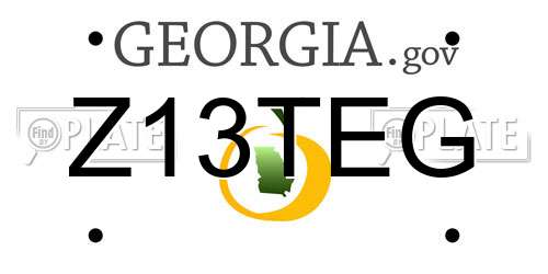 Z13TEG Georgia License Plate