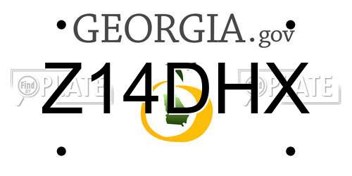 Z14DHX Georgia License Plate
