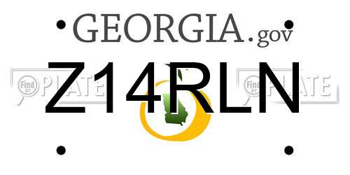 Z14RLN Georgia License Plate