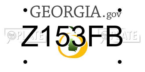 Z153FB Georgia License Plate