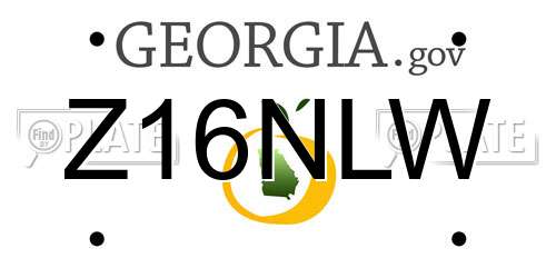 Z16NLW Georgia License Plate