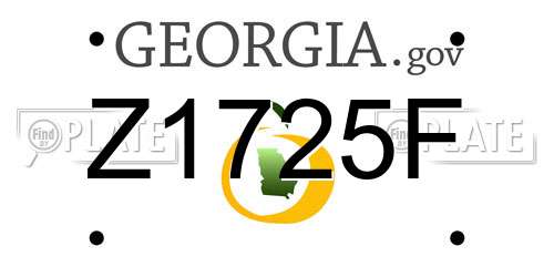 Z1725F Georgia License Plate