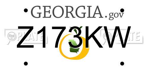 Z173KW Georgia License Plate
