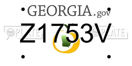 Z1753V Georgia License Plate