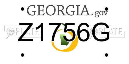 Z1756G Georgia License Plate