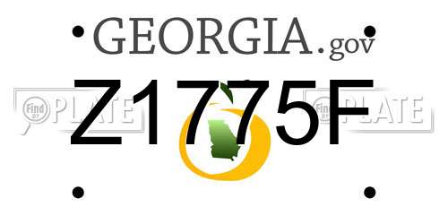 Z1775F Georgia License Plate