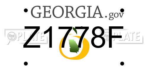 Z1778F Georgia License Plate
