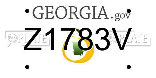 Z1783V Georgia License Plate