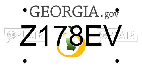 Z178EV Georgia License Plate