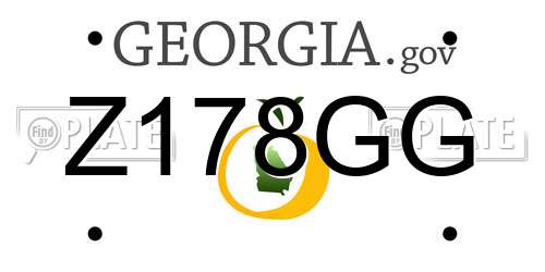 Z178GG Georgia License Plate