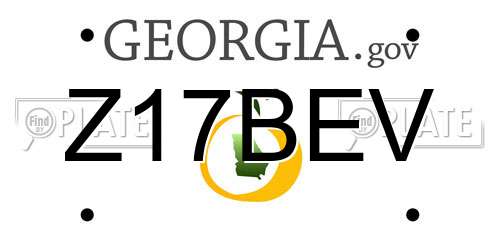Z17BEV Georgia License Plate