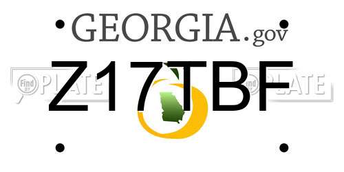 Z17TBF Georgia License Plate