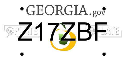 Z17ZBF Georgia License Plate