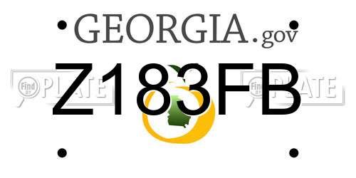 Z183FB Georgia License Plate