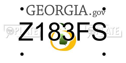 Z183FS Georgia License Plate