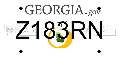 Z183RN Georgia License Plate