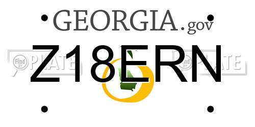 Z18ERN Georgia License Plate