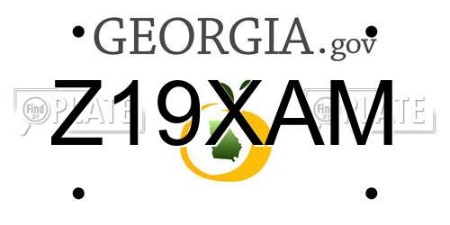 Z19XAM Georgia License Plate