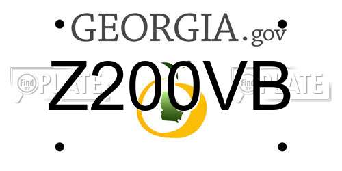 Z200VB Georgia License Plate