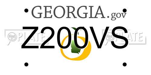 Z200VS Georgia License Plate