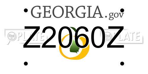 Z2060Z Georgia License Plate