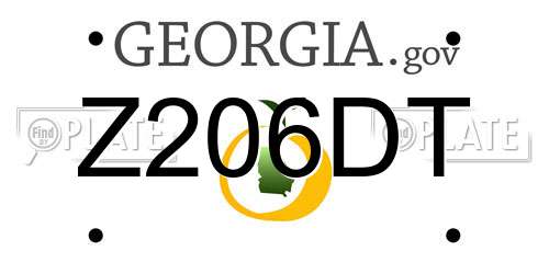 Z206DT Georgia License Plate