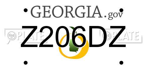 Z206DZ Georgia License Plate