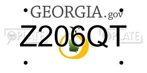 Z206QT Georgia License Plate