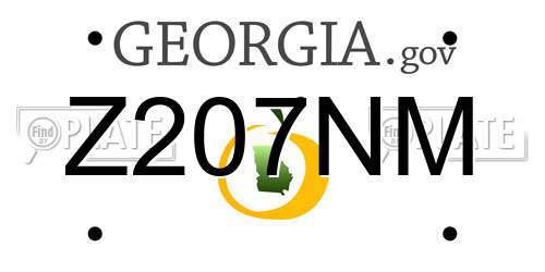 Z207NM Georgia License Plate