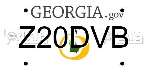 Z20DVB Georgia License Plate