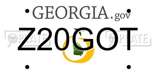 Z20GOT Georgia License Plate
