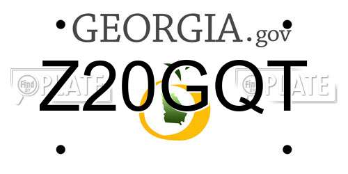 Z20GQT Georgia License Plate