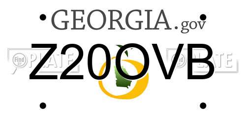Z20OVB Georgia License Plate