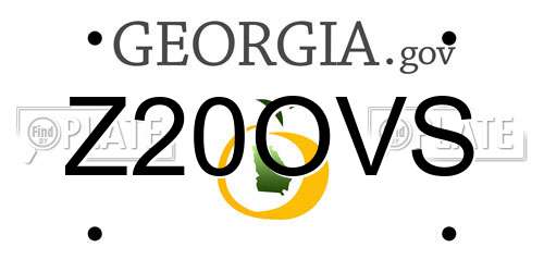 Z20OVS Georgia License Plate