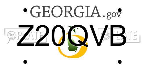 Z20QVB Georgia License Plate