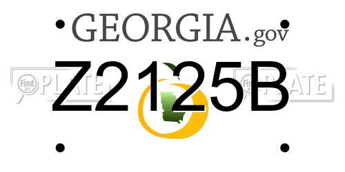 Z2125B Georgia License Plate